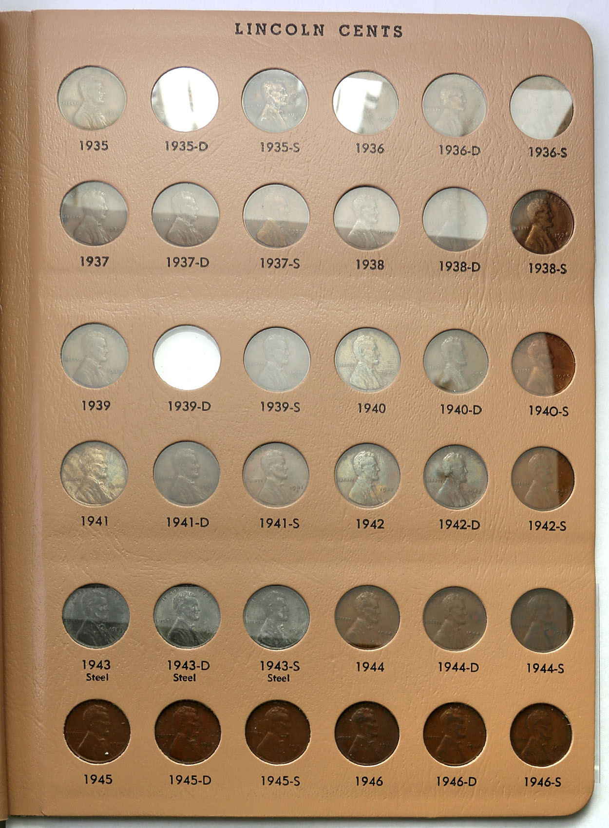 USA. Klaser z monetami 1 cent 1909-2012, Lincoln - zestaw 226 sztuk